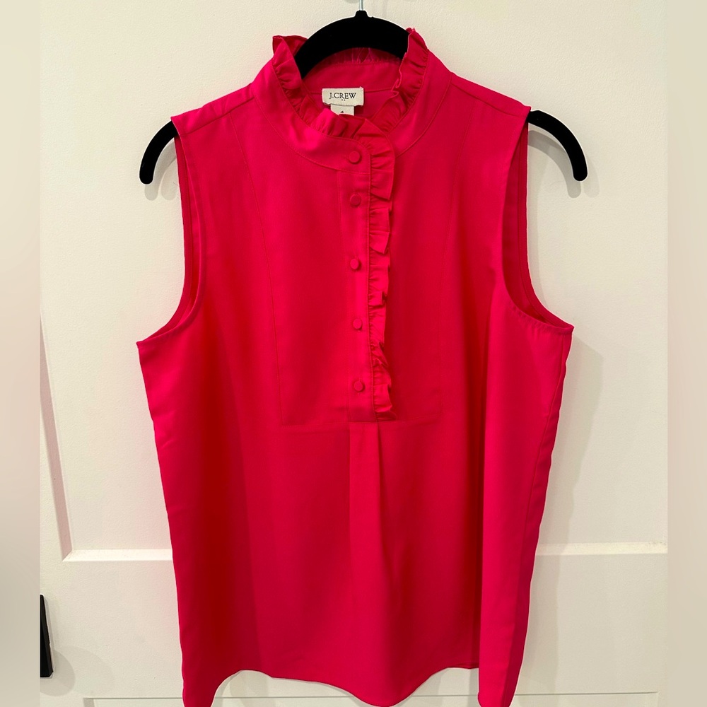 J Crew sleeveless blouse! Beautiful ruffle detail!